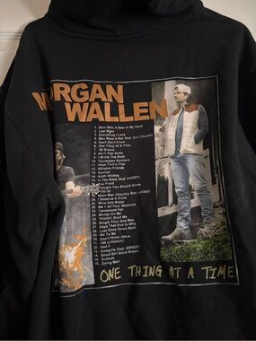 Morgan Wallen Black Graphic Hoodie - One Thing At A Time